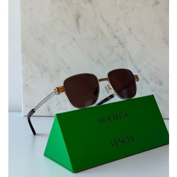 NEW Bottega Veneta BV1380S Two Toned Rounded Sunglasses - Picture 1 of 9